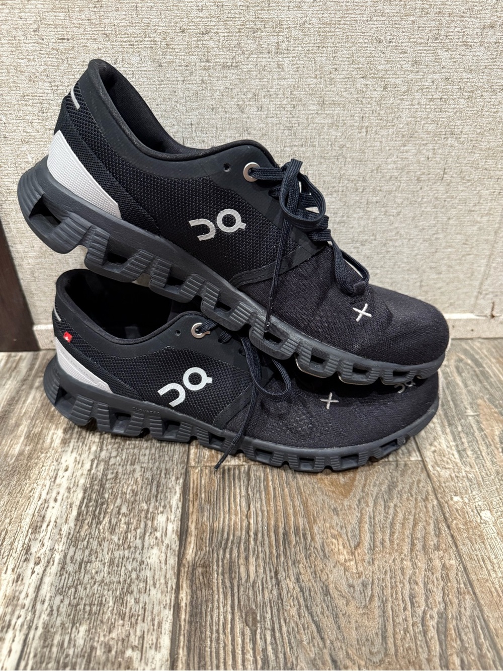 On Running Black and White Athletic Running Shoes